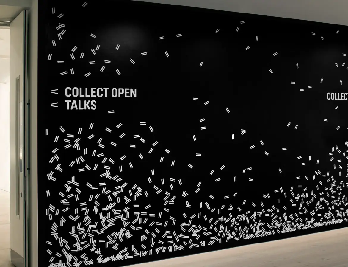 Collect Open Talks wall with scattered chevron pattern